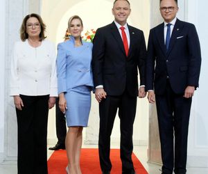 Marta Nawrocka cała na niebiesko zachwyciła w Sejmie  