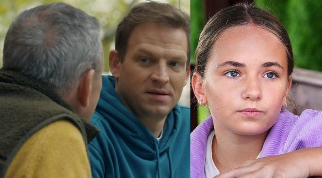 Barwy szczęścia, odcinek 3252. Czesław (Marian Jaskulski), Łukasz (Michał Rolnicki), Paulinka (Lena Jastrzębska)