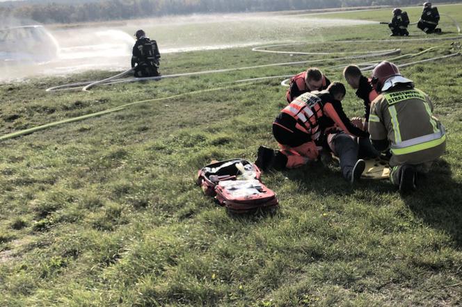 Ćwiczenia służb ratowniczych na lotnisku Katowice-Muchowiec