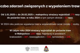 Wojewoda Małopolski ostrzega przed wypalaniem traw