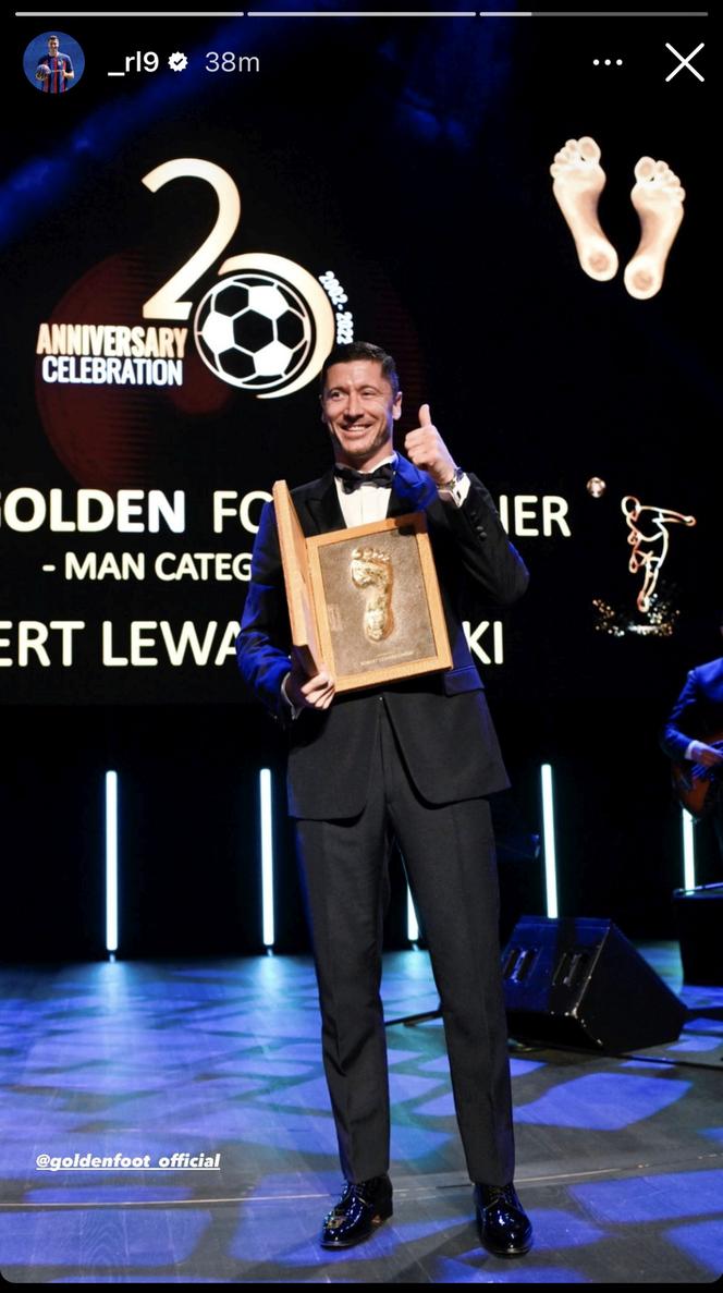 Robert Lewandowski zgarnął nagrodę Golden Foot 2022