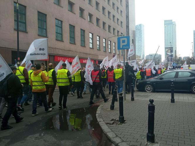 Protest górników w Warszawie