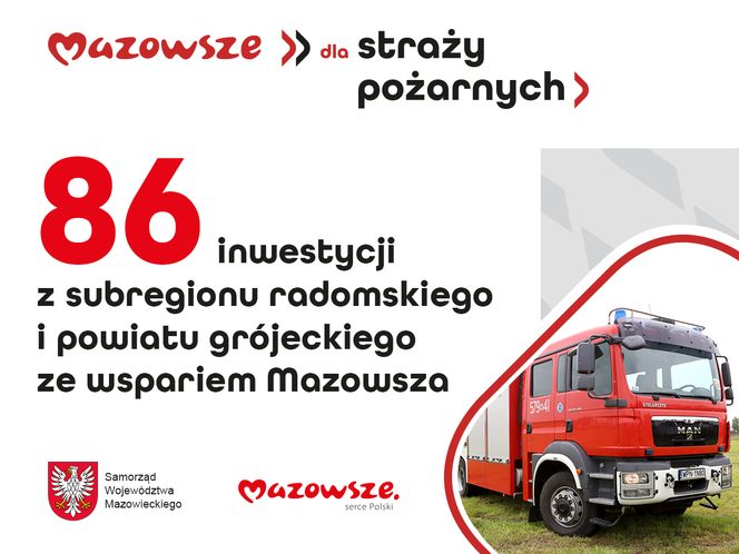 Jednostki OSP w regionie radomskim i grójeckim zostaną wyposażone w nowy sprzęt
