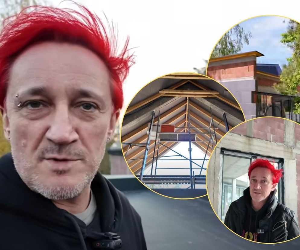 Michał Wiśniewski na budowie swojego domu