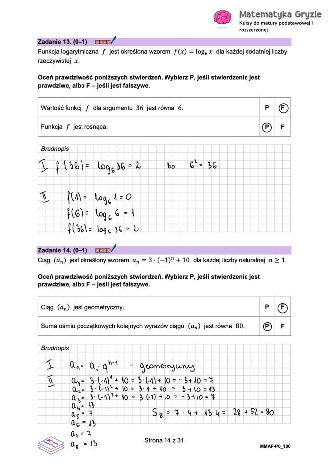 Matura próbna MATEMATYKA 2024 - ODPOWIEDZI, GOTOWE ROZWIĄZANIA