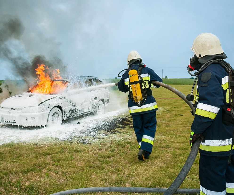 Pożar auta na poboczu autostrady! W środku znaleziono ludzkie zwłoki