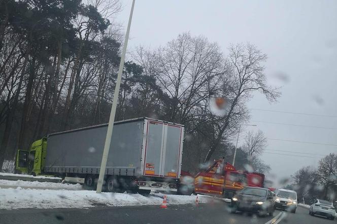 Zawiercie: Ciężarówka wjechała na spacer do parku miejskiego. Są utrudnienia