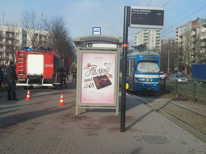 Kraków: Na przystanku Piasta Kołodzieja płonął tramwaj