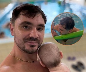 Syn Daniela Martyniuka to jego kopia. Spędził czas na basenie z Faustyną i Florianem