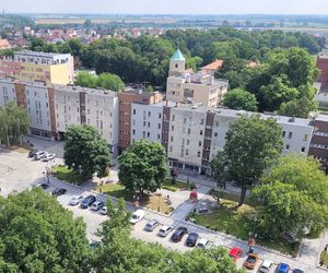 Widok z tarasu wieży ratuszowej w Strzelinie (wschód)