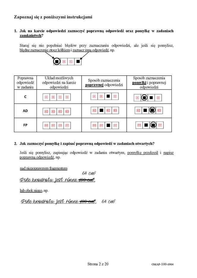 Egzamin ósmoklasisty 2019 - matematyka