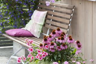 Różowa kompozycja kwiatowa na balkon i taras