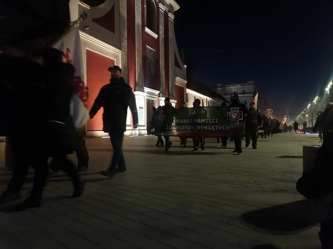 Marsz Pamięci Żołneirzy Wyklętych w Lublinie. Wcześniej odbył się laserowy pokaz