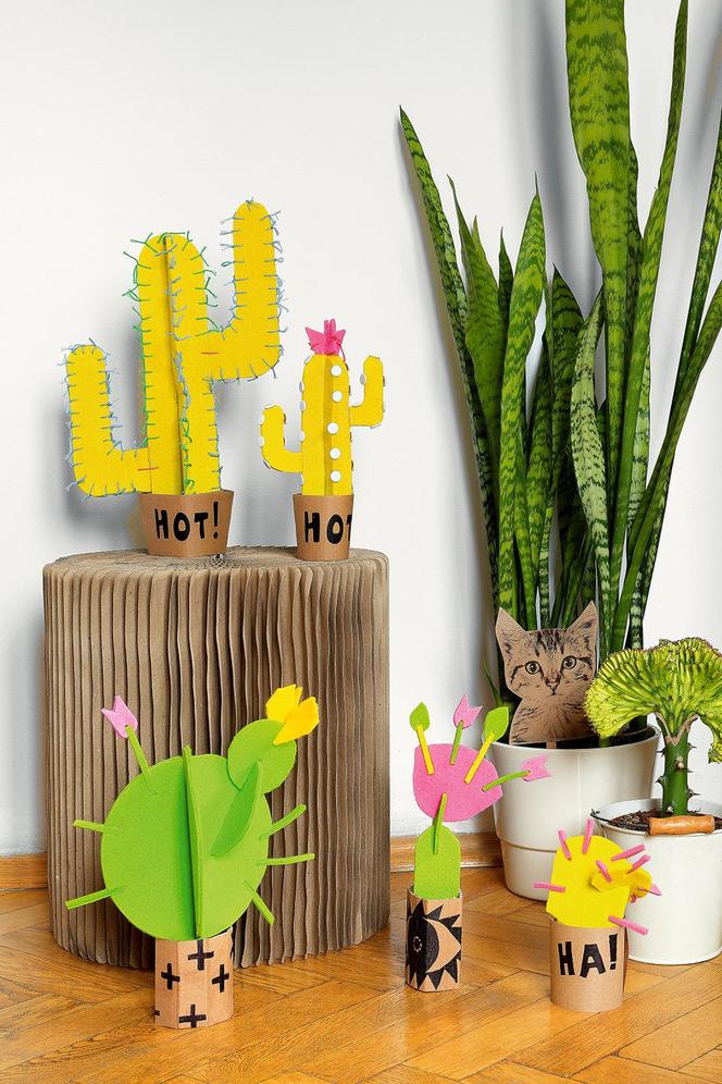 Piękne kaktusy z filcu. DIY