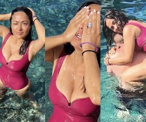 Salma Hayek prezentuje wdzięki w kostiumie kąpielowym. Wygląda jak dwudziestolatka