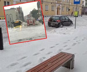 Potworna ulewa i gradobicie, zalane całe Gniezno! Sztab kryzysowy reakcją na pogodowy armagedon [AKTUALIZACJA, WIDEO]