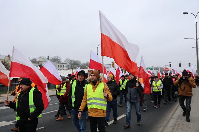 Protest rolników 20 marca w Lublinie. Przeszli ulicami miasta pod LUW