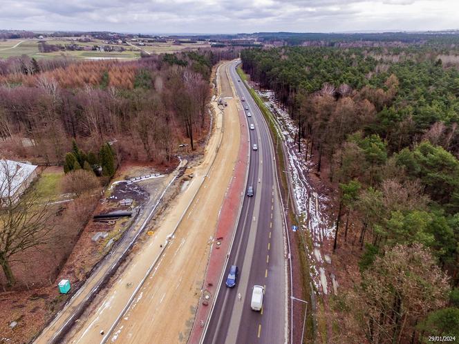 Remont gierkówki DK 91 zdjęcia styczeń 2024