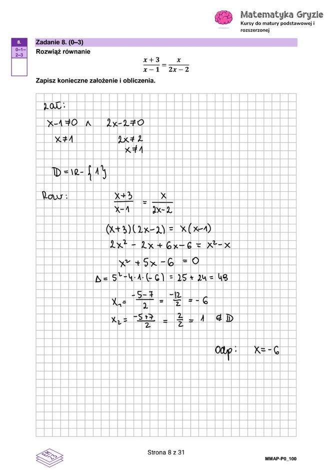 Matura próbna CKE matematyka 2024 - ODPOWIEDZI 