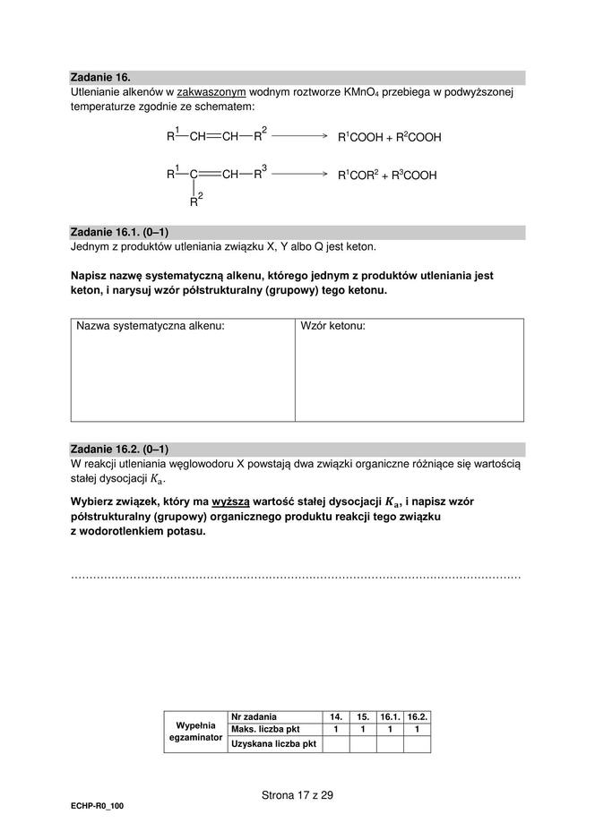 Matura 2024: chemia rozszerzona – ARKUSZ FORMUŁA 2015