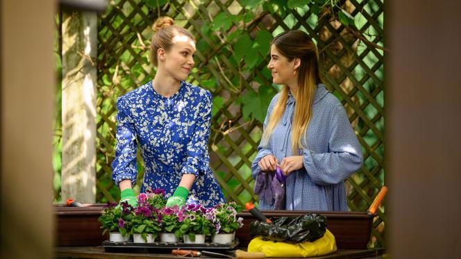 Barwy szczęścia, odc. 2164. Agata (Natalia Zambrzycka), szefowa fundacji (Magdalena Dwurzyńska)