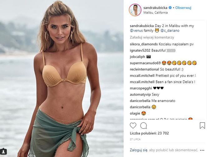 Sandra Kubicka na plaży