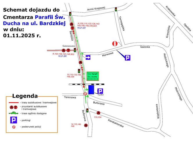 1 Listopada we Wrocławiu. Zmiany w organizacji ruchu