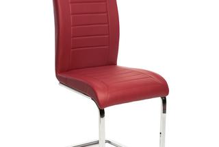 Czerwone, tapicerowane krzesło do jadalni