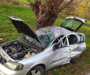 Fatalny wypadek w Nieczajnej Dolnej! Opel rozbił się o drzewo 