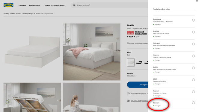 Drobna usterka na stronie IKEA wzbudziła spore zainteresowanie wśród mieszkańców Szczecina