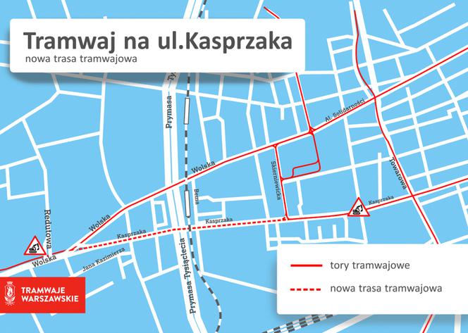 Rusza budowa torów na Kasprzaka w Warszawie. Tramwaje pojadą objazdami