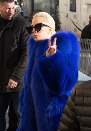 Lady Gaga w wielkim futrze