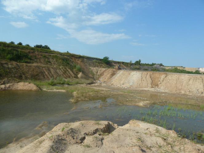 śmieci na terenie wyrobiska w Olszewicach