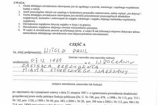 Oświadczenie majątkowe Witolda Pahla