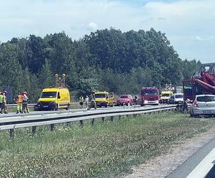 Wypadek na autostradzie A4 w Katowicach