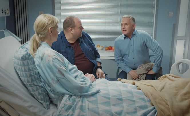 M jak miłość, odcinek 1851: Artur (Robert Moskwa), Jagoda (Katarzyna Kołeczek), Tadeusz (Bartłomiej Nowosielski)