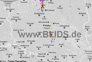 Burze w Polsce 6.07.2012 - MAPKA z godz. 8-10