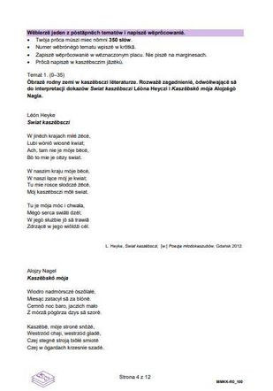 Matura język kaszubski 2025 ARKUSZE CKE