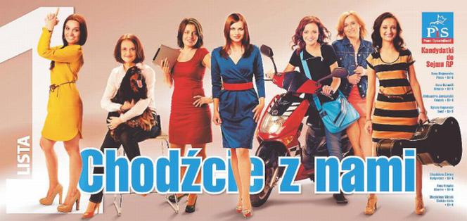 Plakat PiS z aniołkami Kaczyńskiego Chodźcie z nami