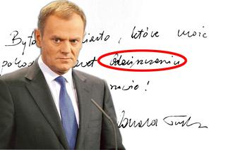 Premier Donald Tusk też robi błędy ortograficzne - napisał Gdańszczanin zamiast gdańszczanin