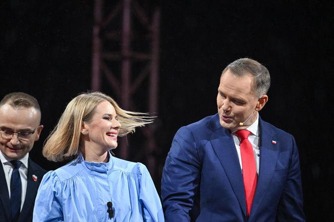 Karol Nawrocki na zorganizowanej przez telewizję Republika debacie przedwyborczej w Końskich