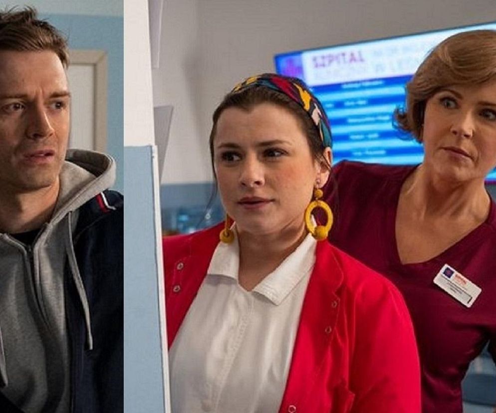 Na dobre i na złe, odcinek 960. Mario (Michał Korcz), Halinka (Joanna Jarmołowicz), Lucynka (Anna Samusionek)