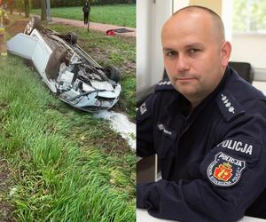 Dachował w rowie, z samochodu unosił się dym. Nieprzytomny kierowca w każdej chwili mógł spłonąć żywcem