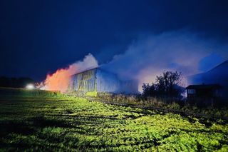 Pożar w Andrzejkach. Strażacy walczyli o uratowanie zwierząt i domu