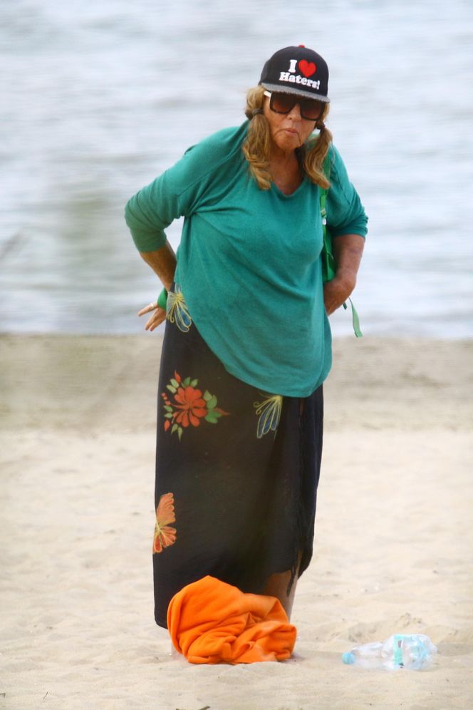 Agnieszka Fitkau-Perepeczko na plaży w Sopocie
