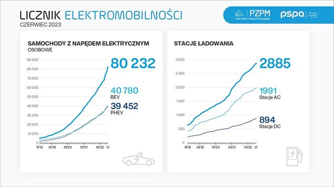 Elektryki w pierwszej połowie 2023 r. w Polsce