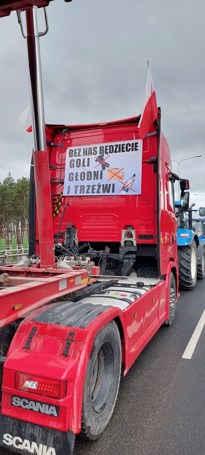 Tak wygląda protest rolników w okolicach Poznania 20.02.2024