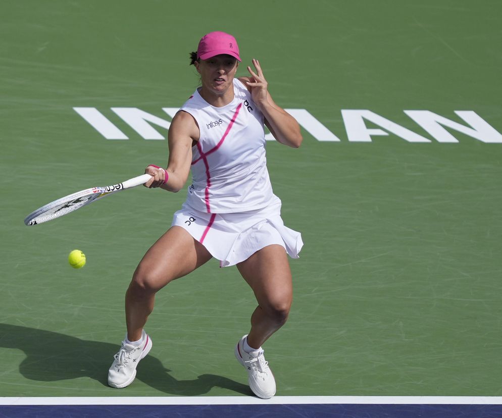 Iga Świątek - Maria Sakkari Relacja NA ŻYWO WYNIK finału Indian Wells Pierwszy set dla Polki!