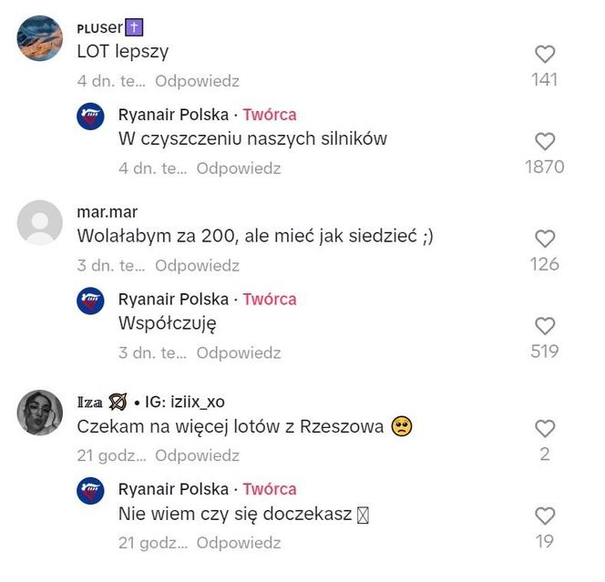 Ryanair Polska na TikToku