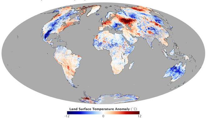 Anomalie temperatur na świecie